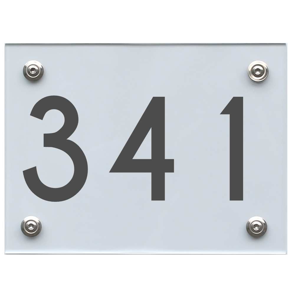 Hausnummernschild 341 dunkelgrau