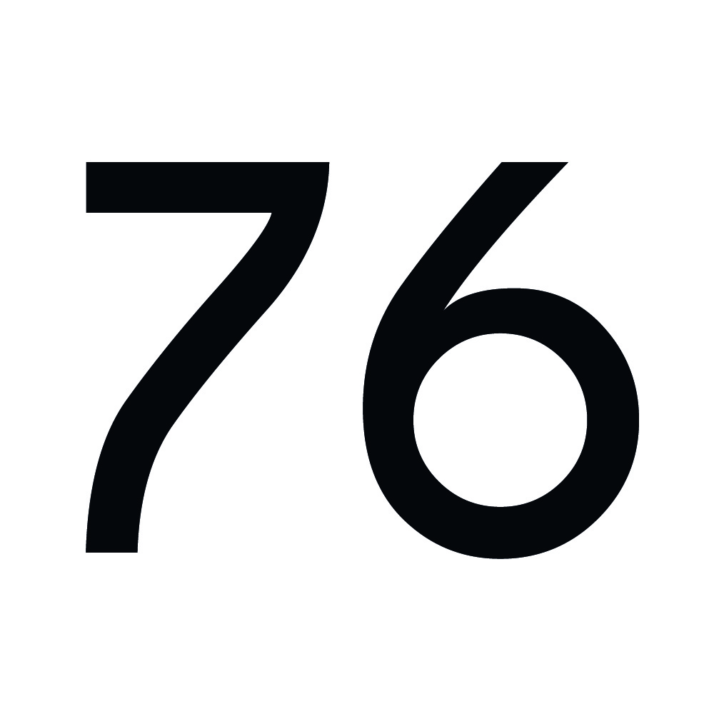 Zahlenaufkleber 76 schwarz