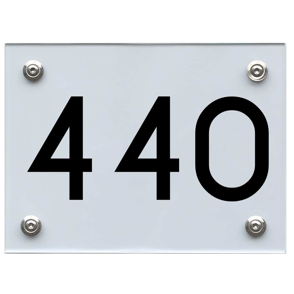 Hausnummernschild 440 schwarz