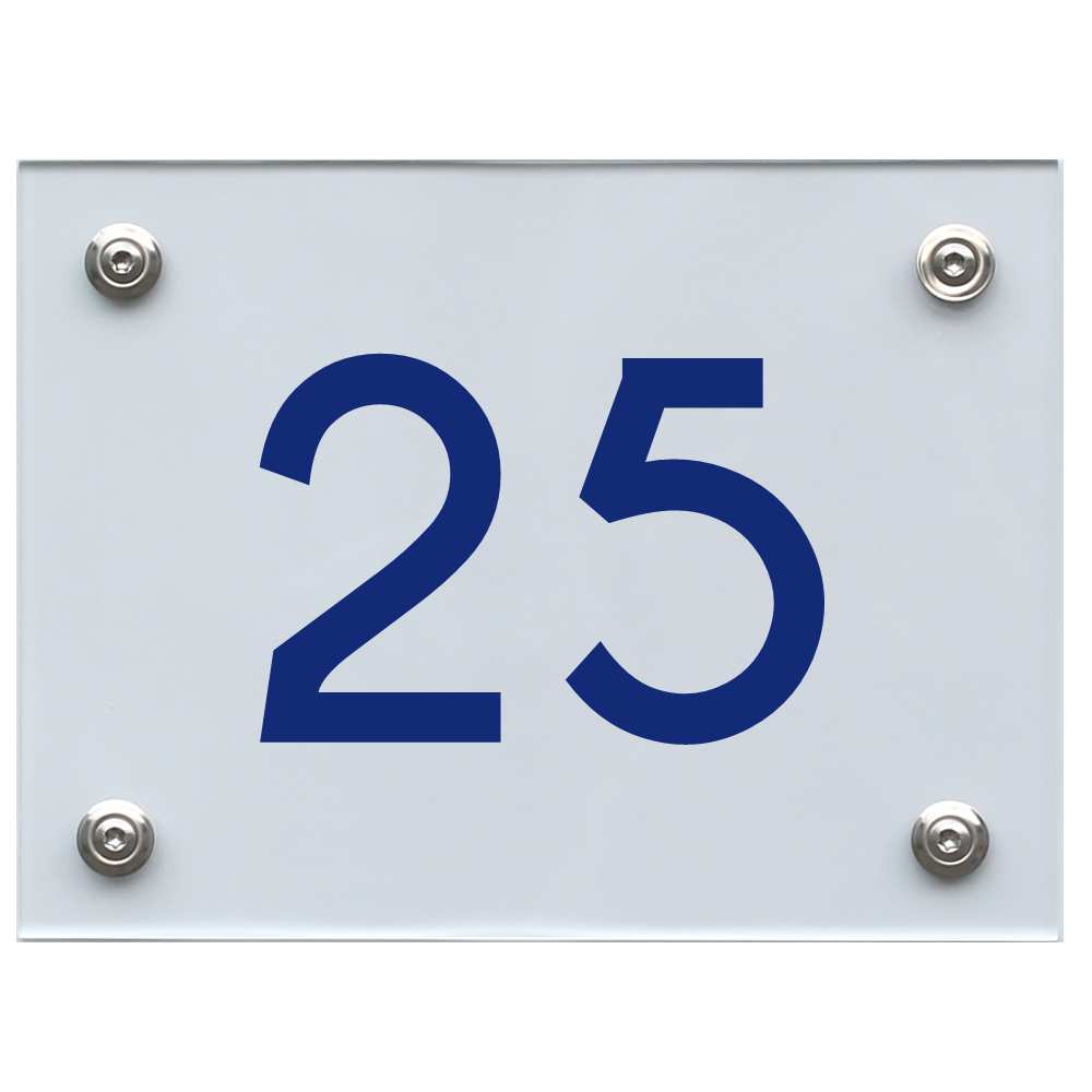 Hausnummernschild 25 blau