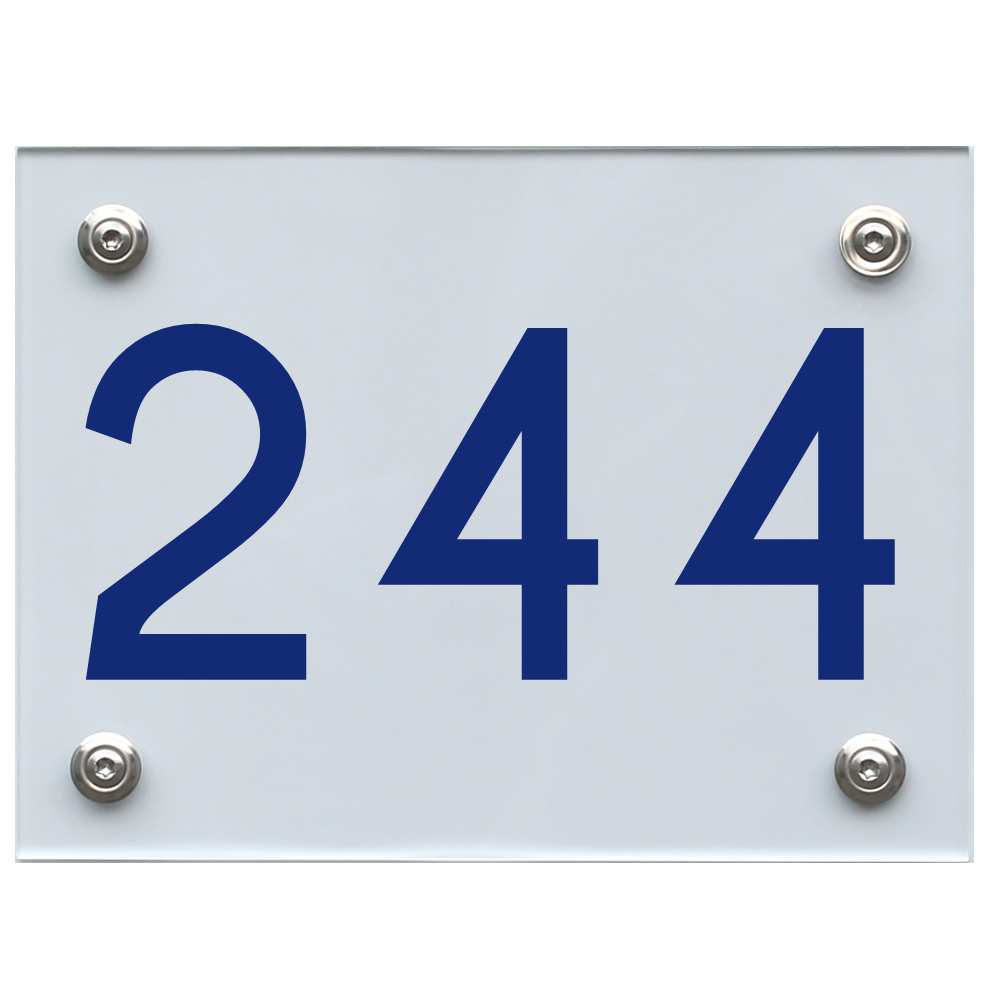Hausnummernschild 244 blau