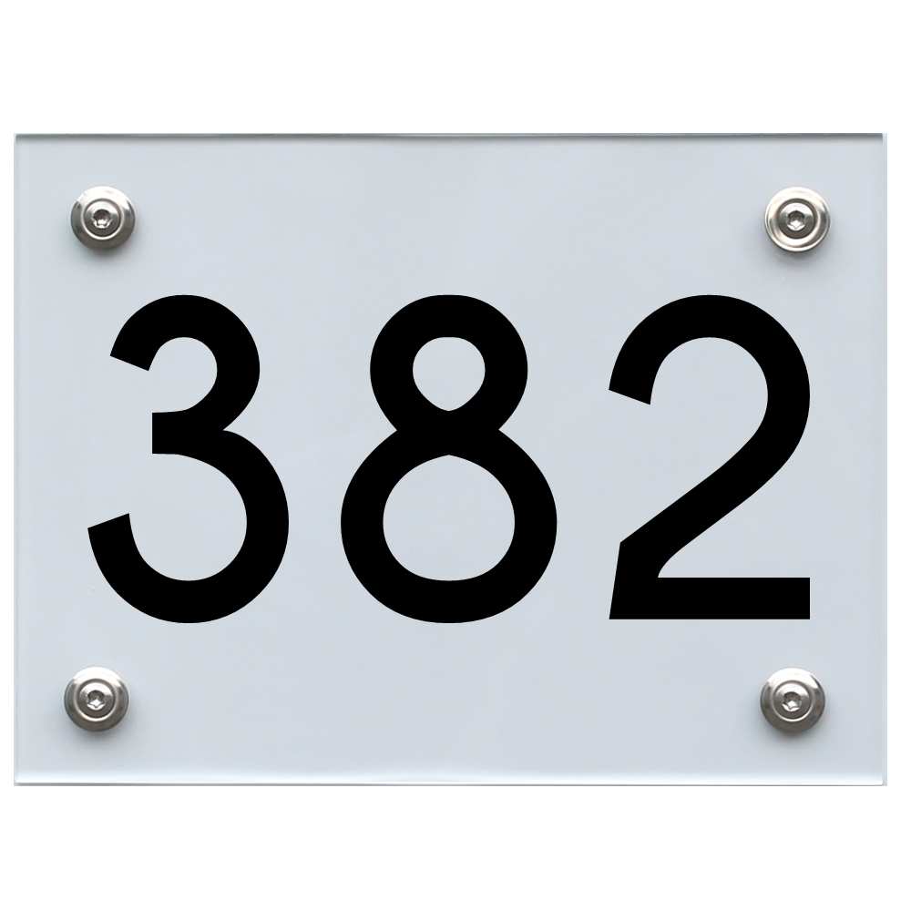 Hausnummernschild 382 schwarz