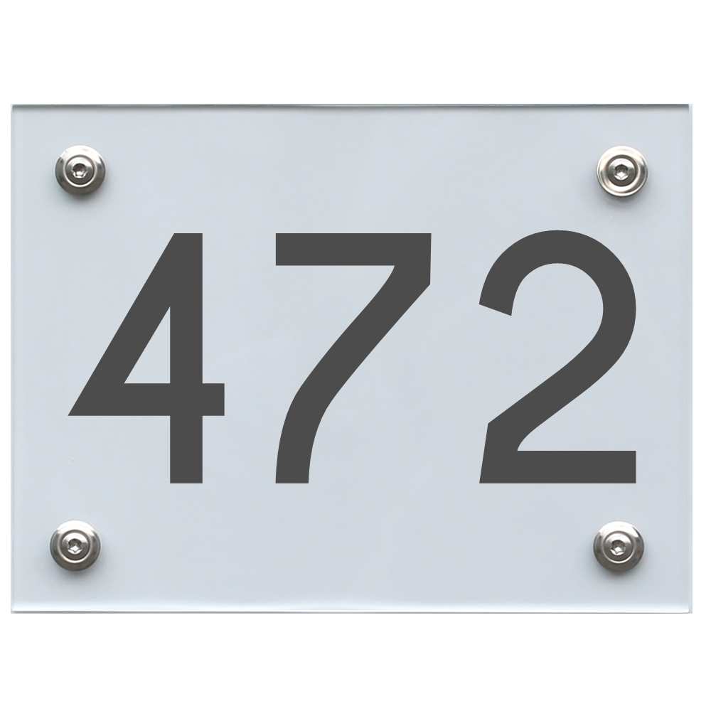 Hausnummernschild 472 dunkelgrau