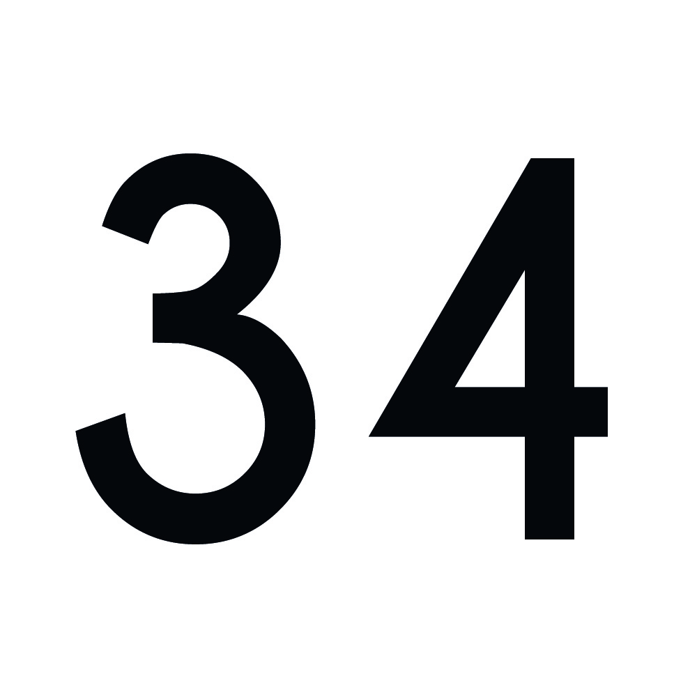 Zahlenaufkleber 34 schwarz