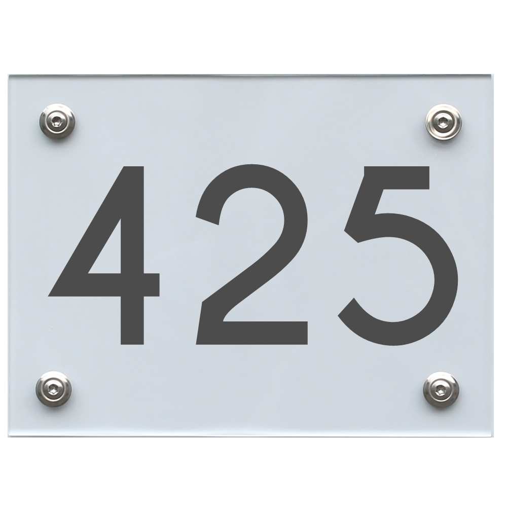 Hausnummernschild 425 dunkelgrau