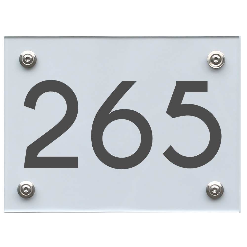 Hausnummernschild 265 dunkelgrau