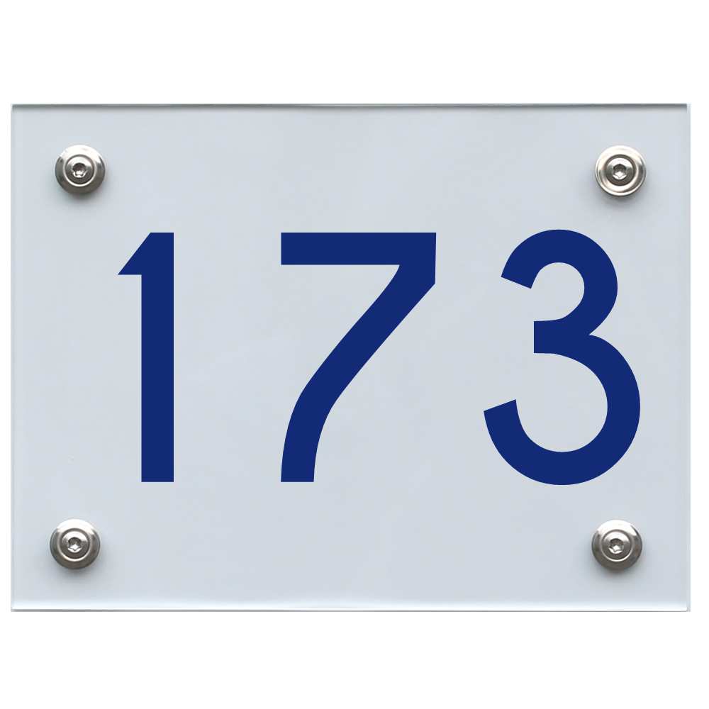 Hausnummernschild 173 blau
