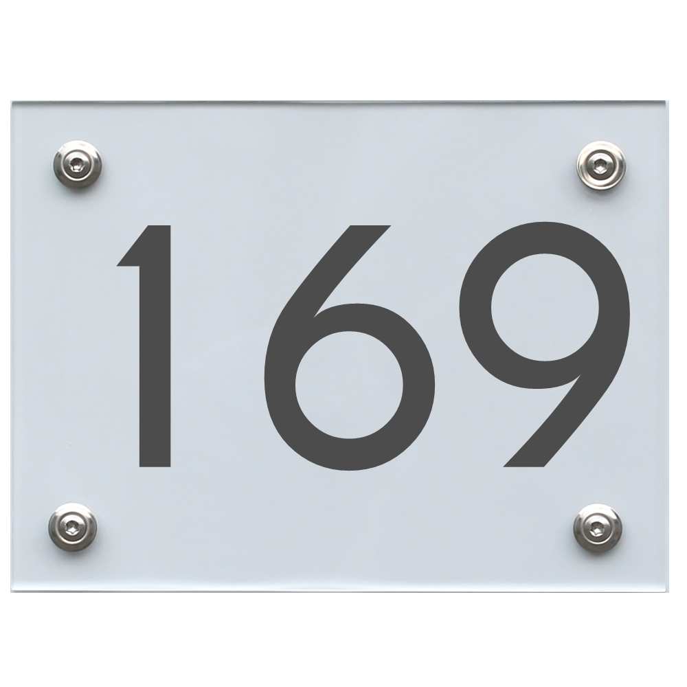 Hausnummernschild 169 dunkelgrau