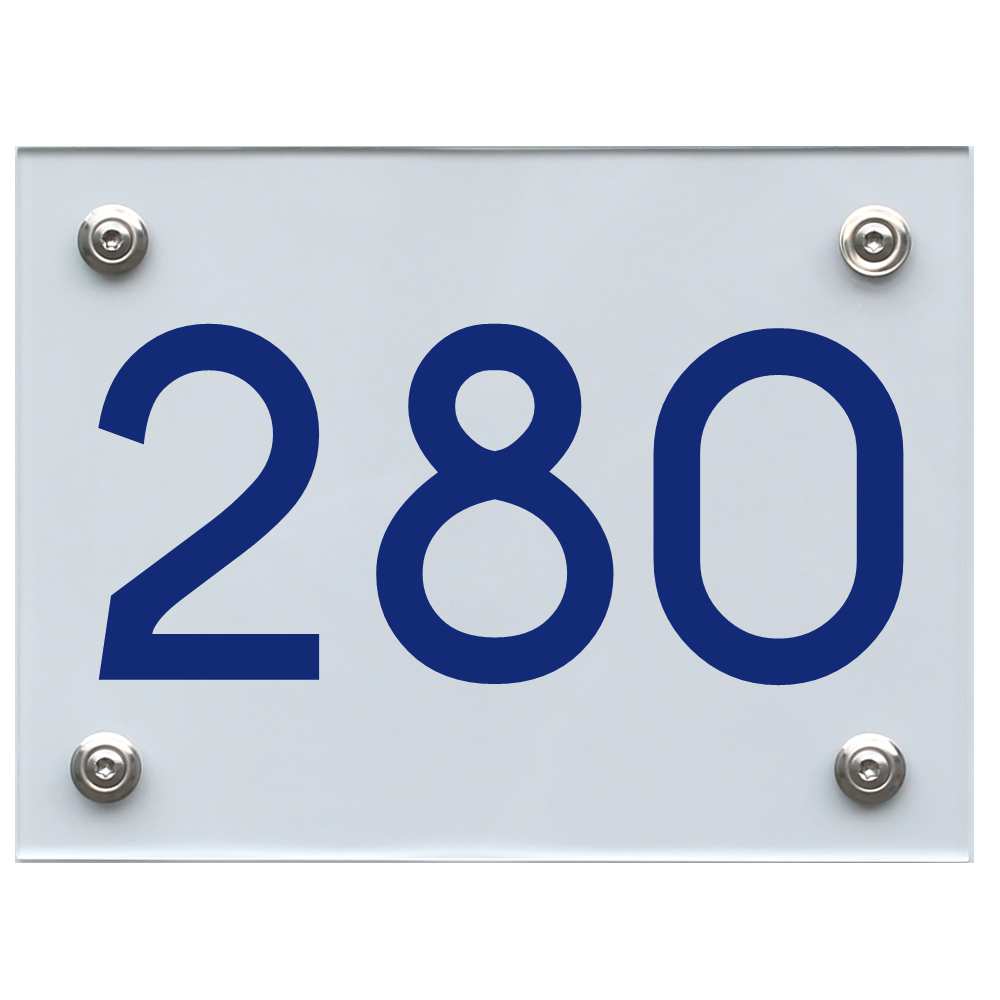 Hausnummernschild 280 blau