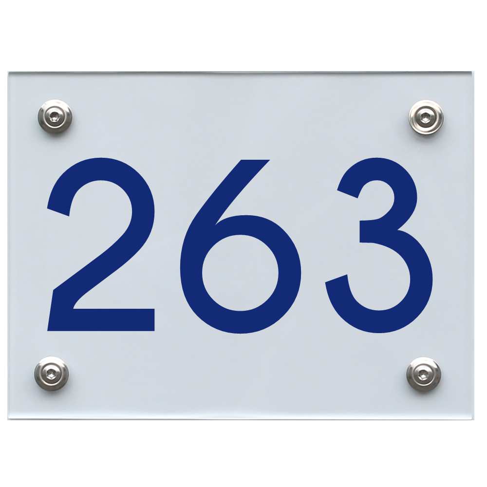 Hausnummernschild 263 blau