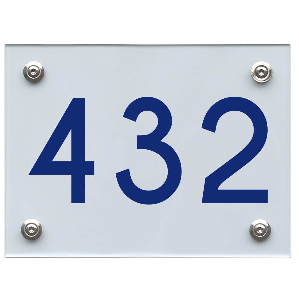 Hausnummernschild 432 blau