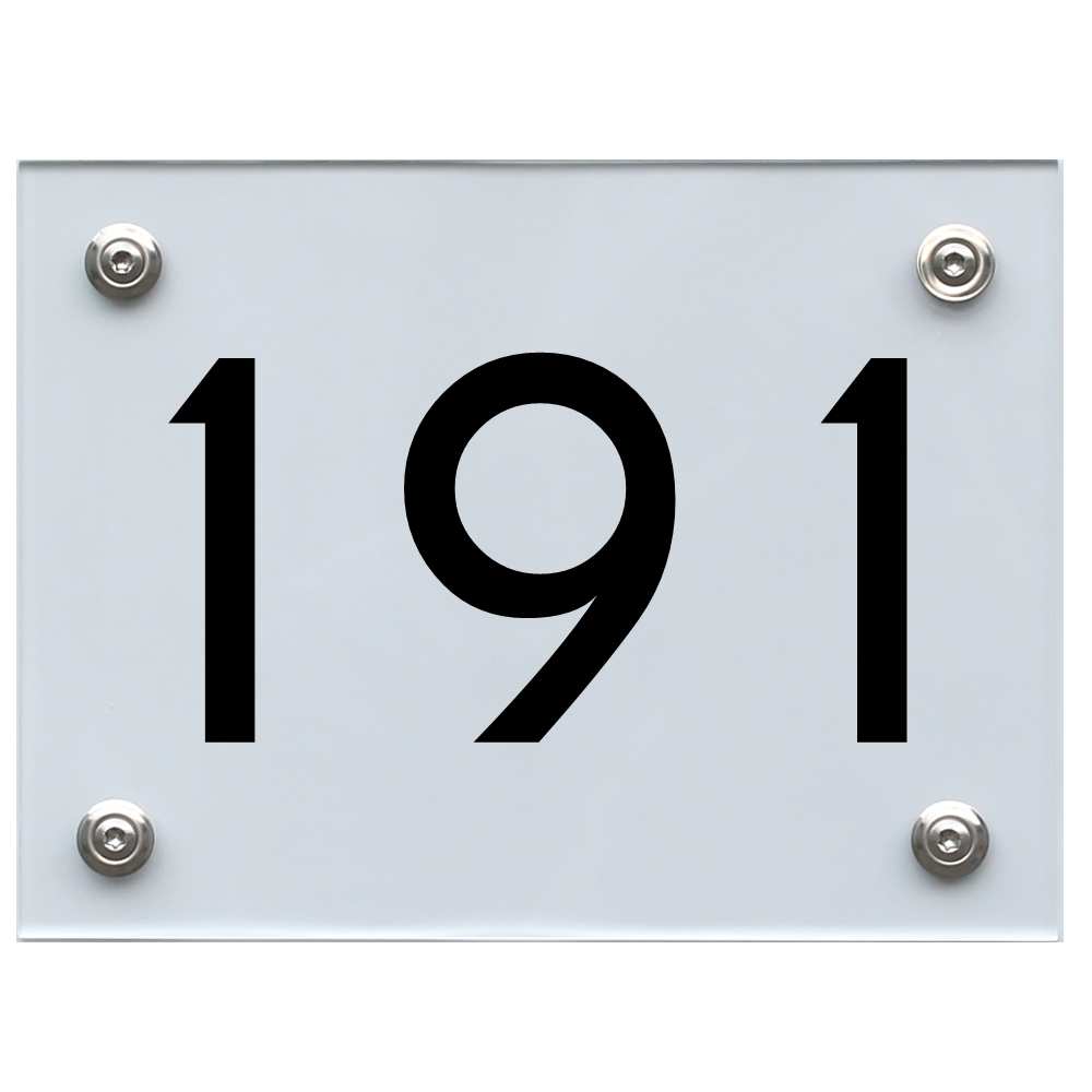 Hausnummernschild 191 schwarz