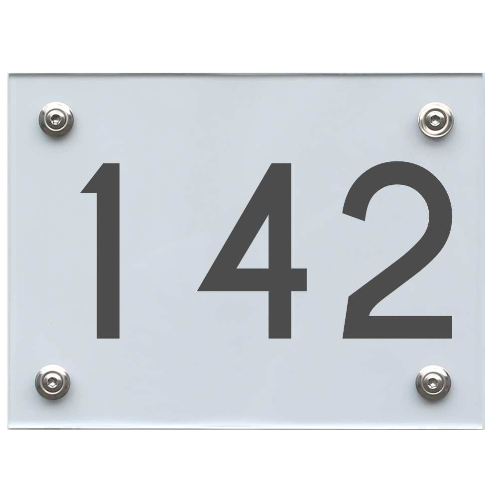 Hausnummernschild 142 dunkelgrau