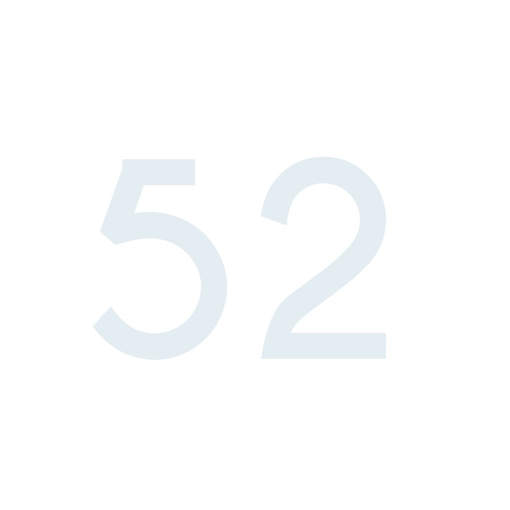 Hausnummer Aufkleber 52 weiss