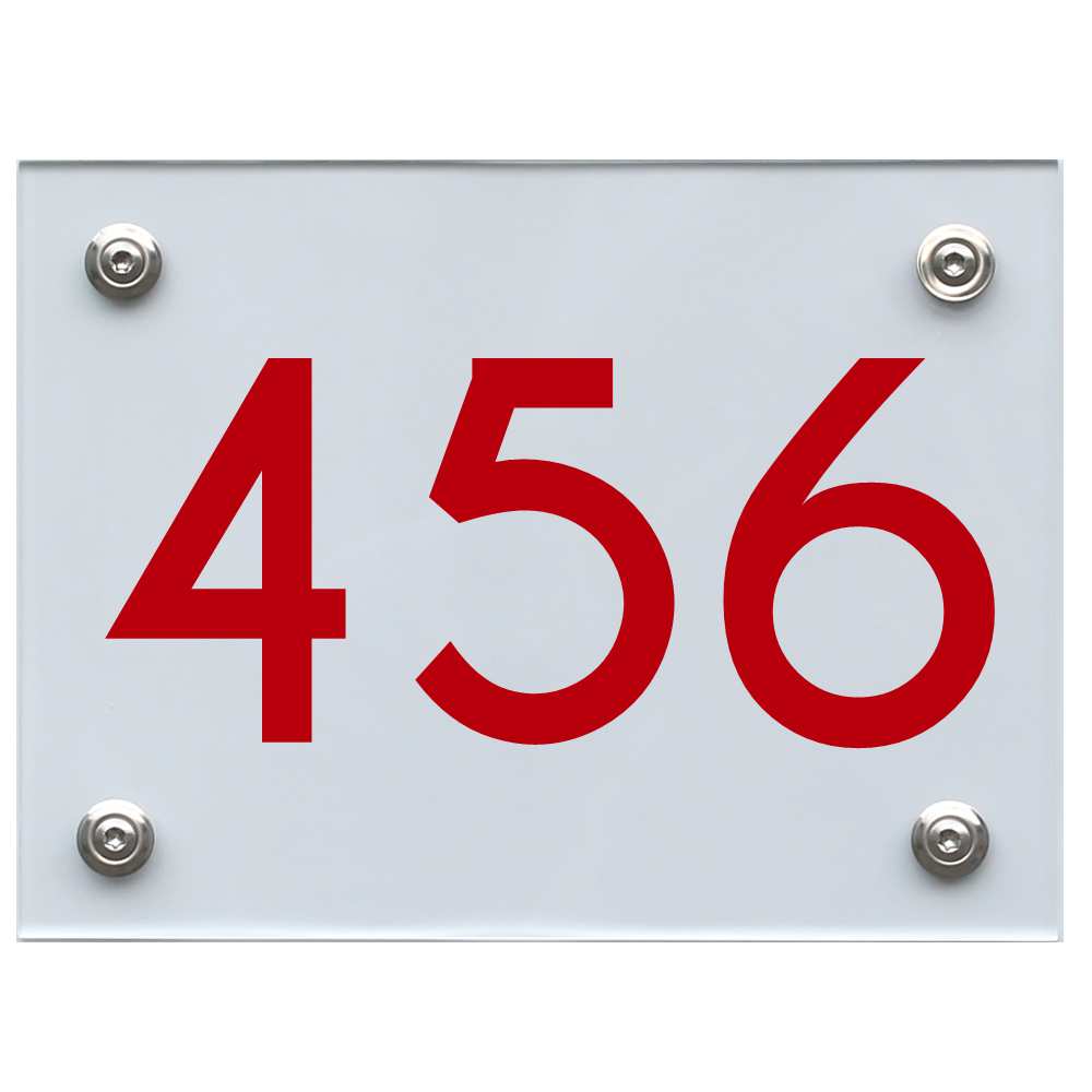 Hausnummernschild 456 rot