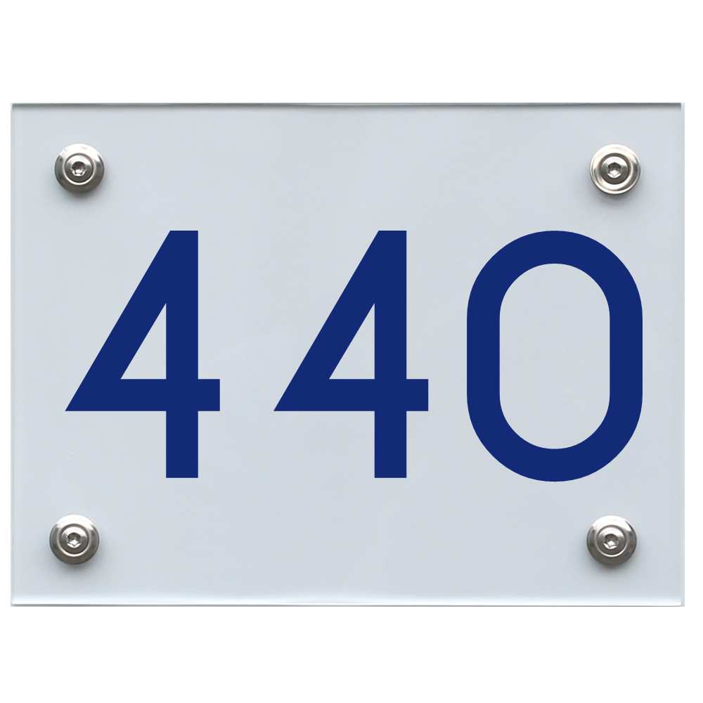 Hausnummernschild 440 blau