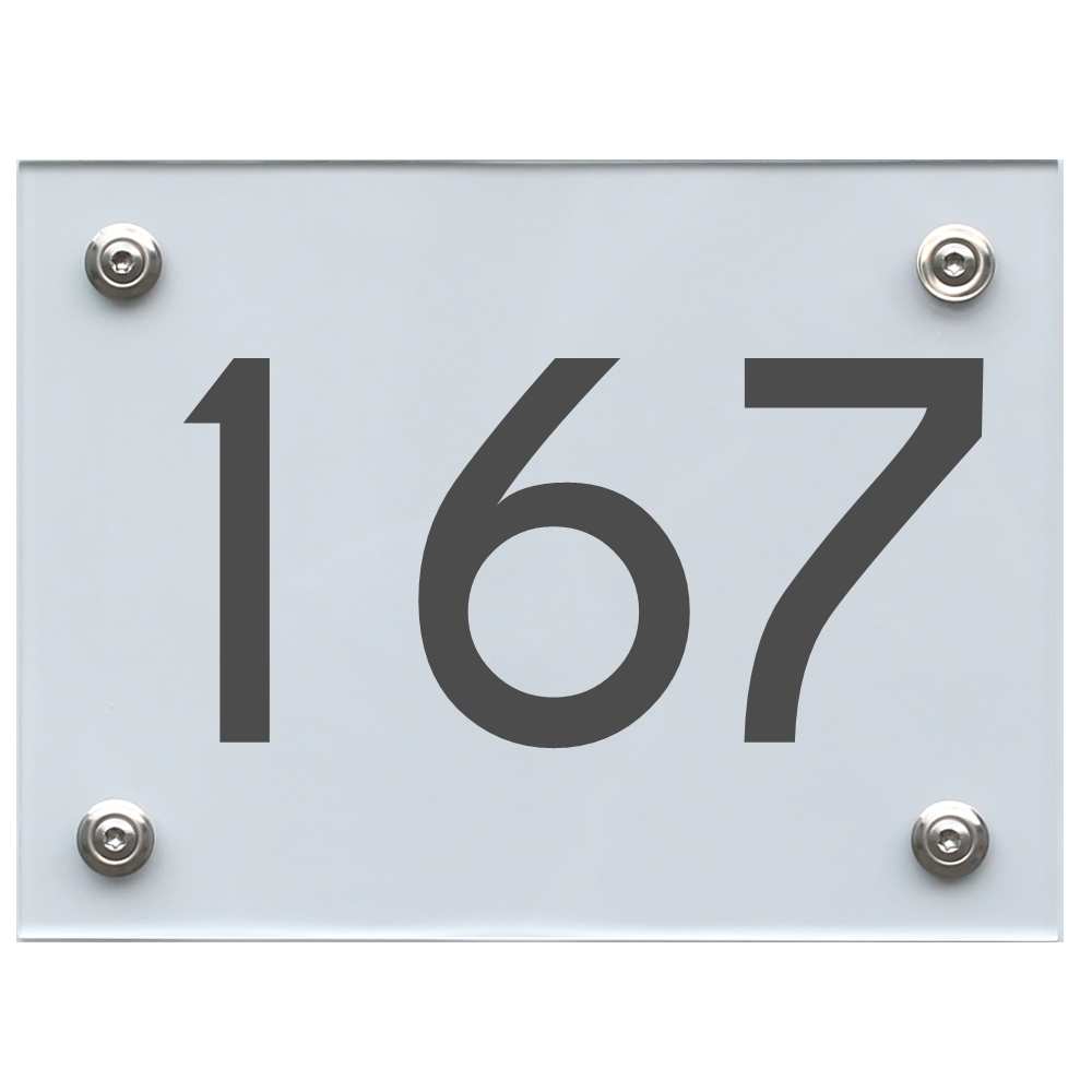 Hausnummernschild 167 dunkelgrau