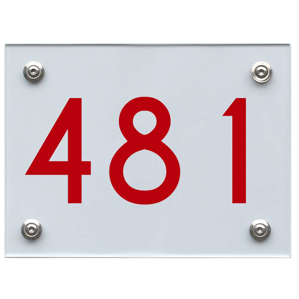 Hausnummernschild 481 rot