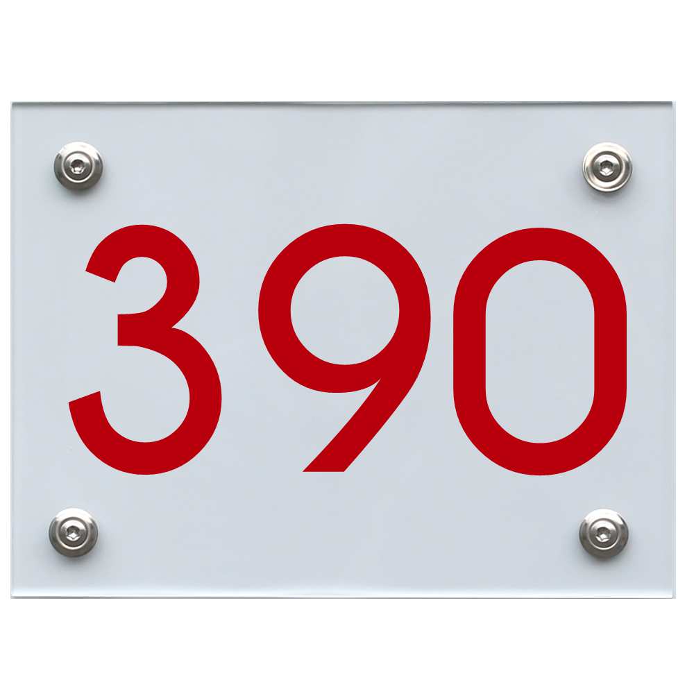 Hausnummernschild 390 rot