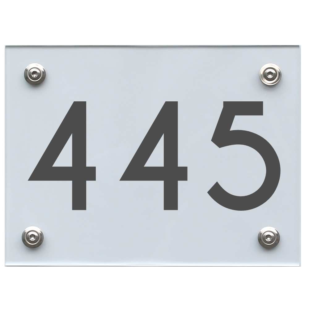 Hausnummernschild 445 dunkelgrau