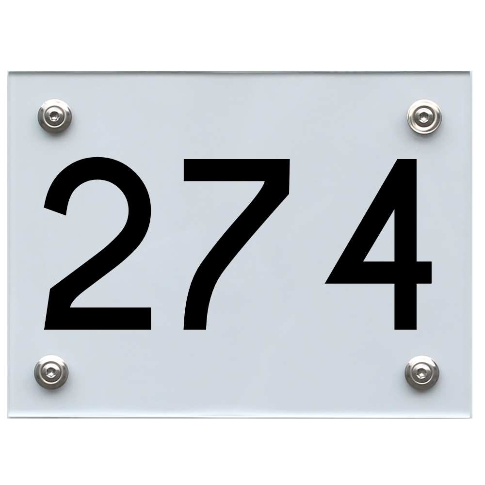 Hausnummernschild 274 schwarz