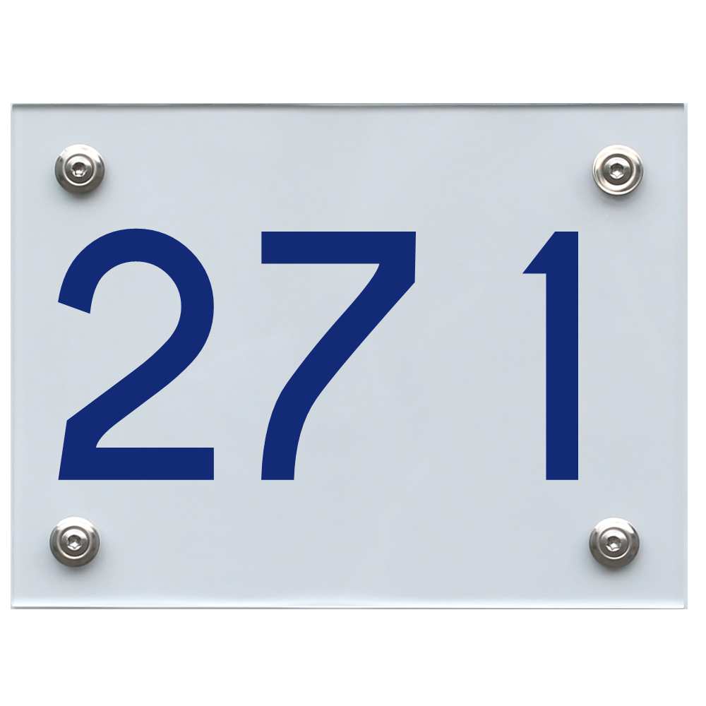 Hausnummernschild 271 blau