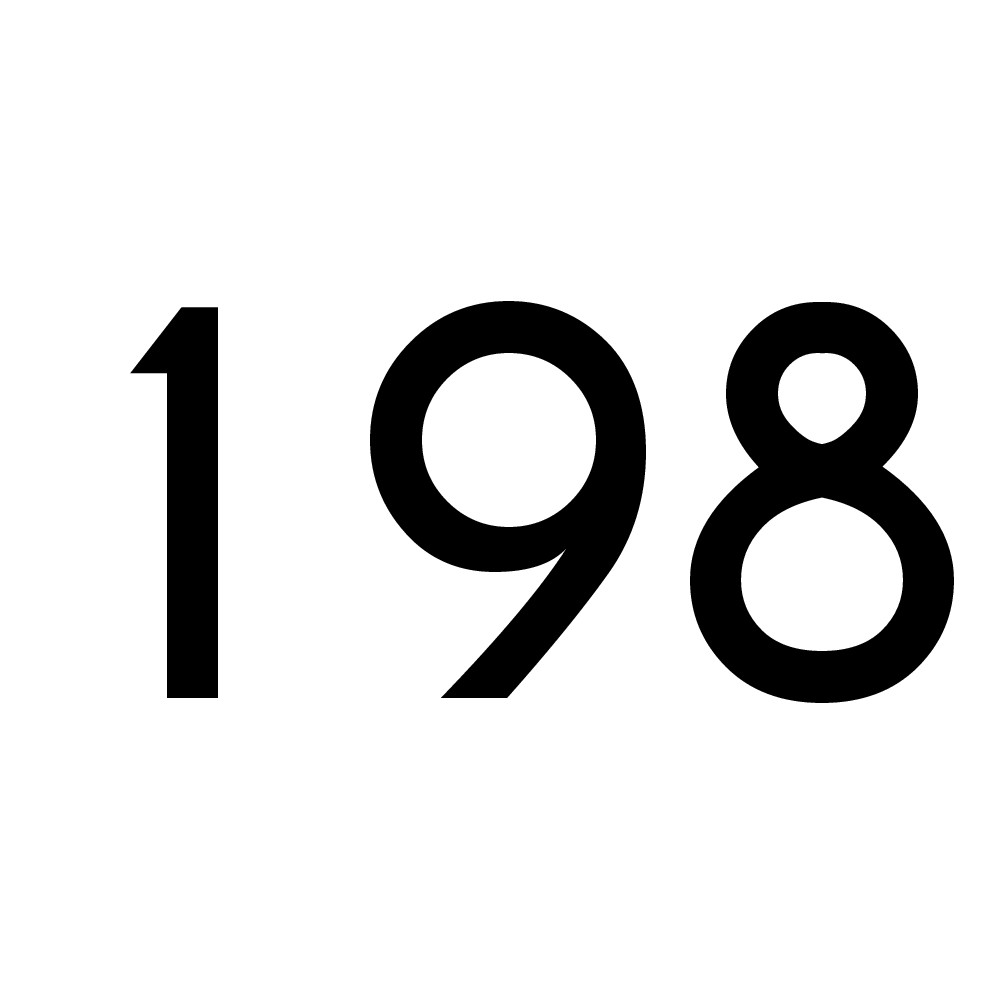 Hausnummer Aufkleber 198 schwarz