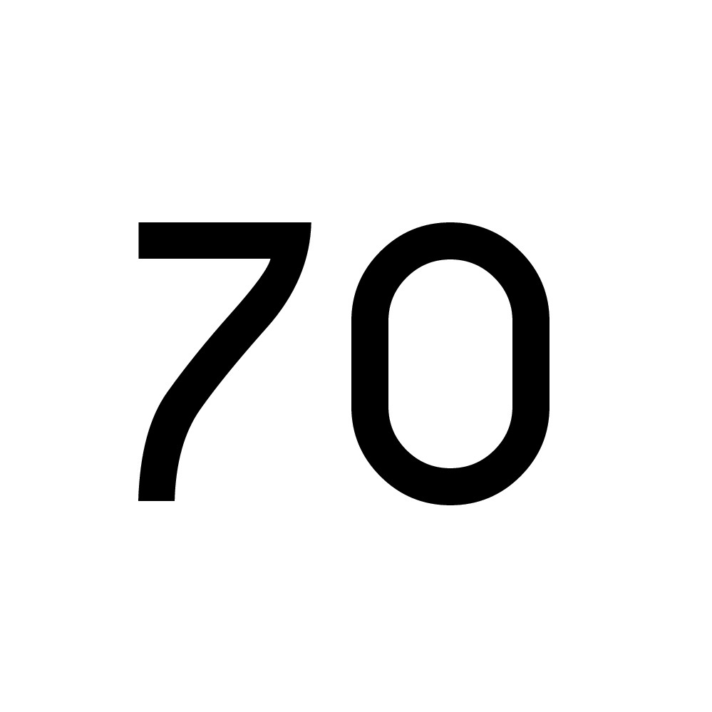 Hausnummer Aufkleber 70 schwarz