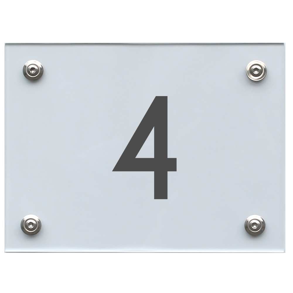 Hausnummernschild 4 dunkelgrau