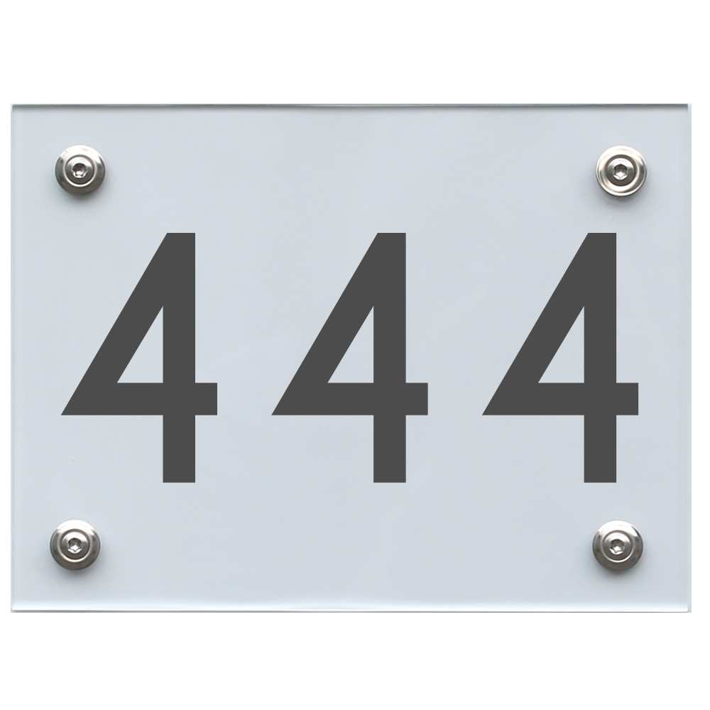 Hausnummernschild 444 dunkelgrau
