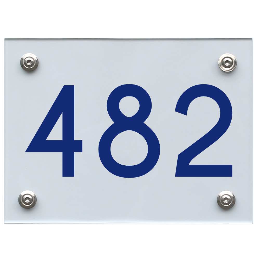 Hausnummernschild 482 blau