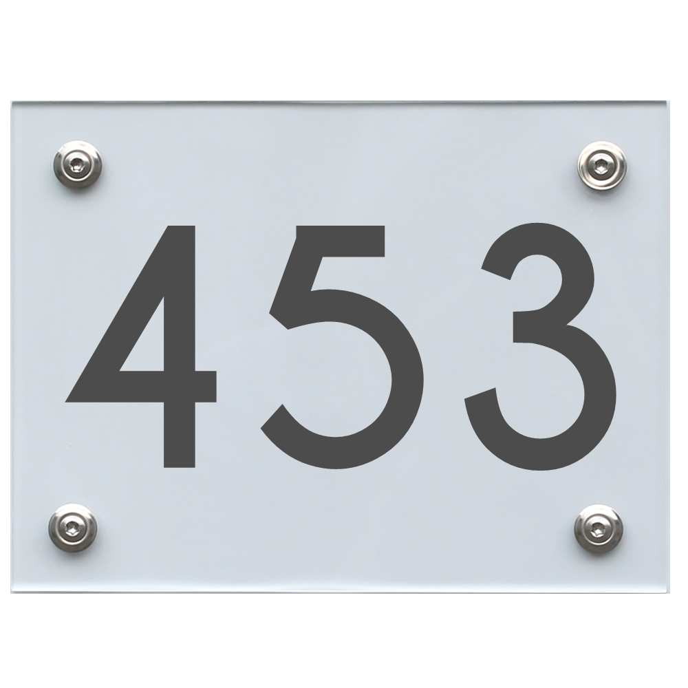 Hausnummernschild 453 dunkelgrau
