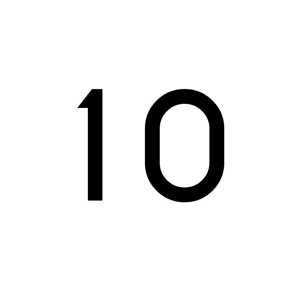 hausnummer-10 Hausnummer Aufkleber 10 schwarz