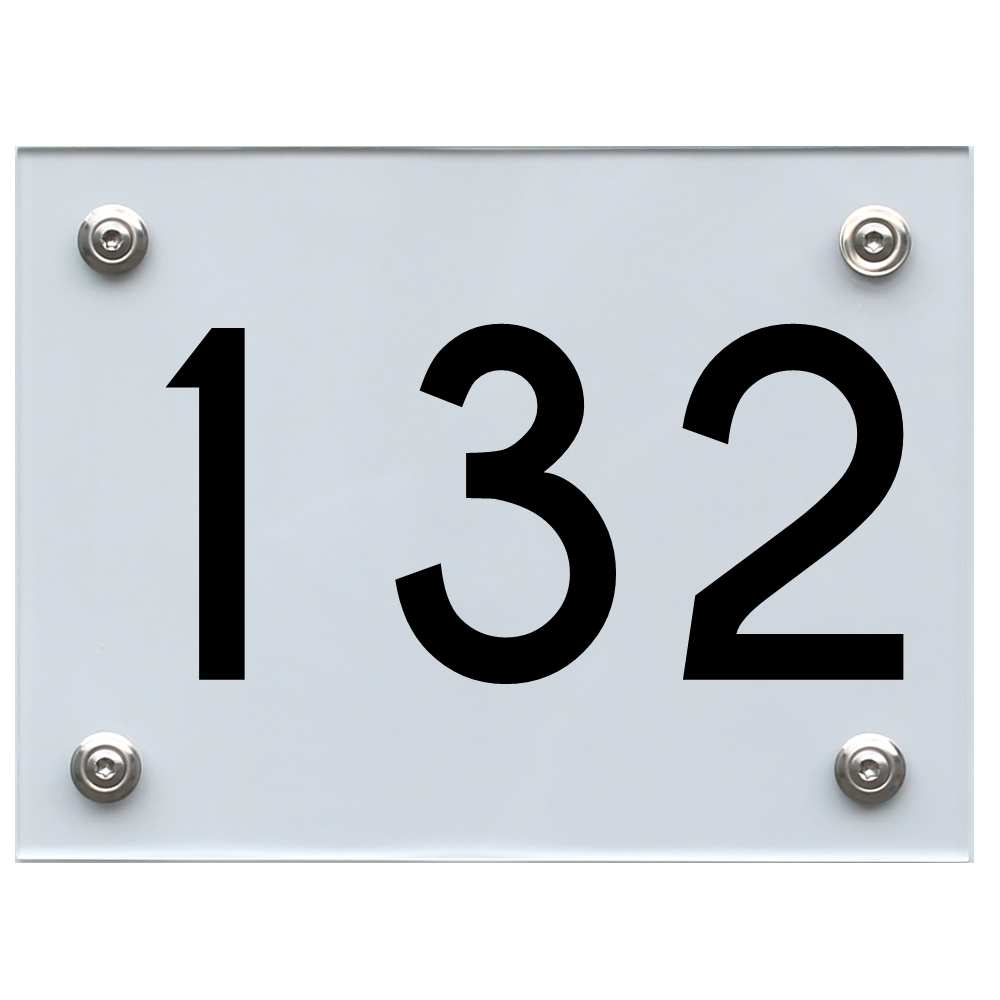 Hausnummernschild 132 schwarz
