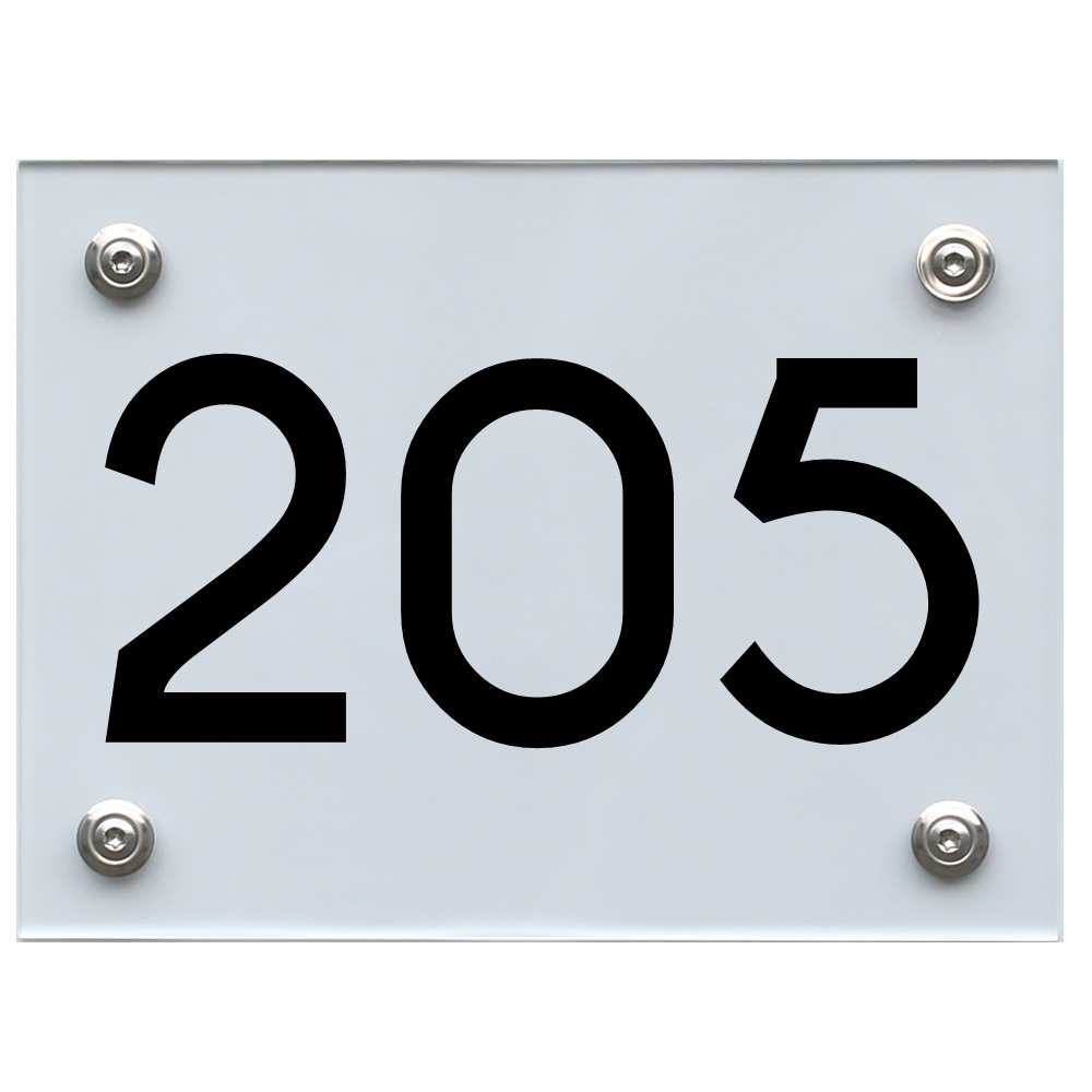 Hausnummernschild 205 schwarz