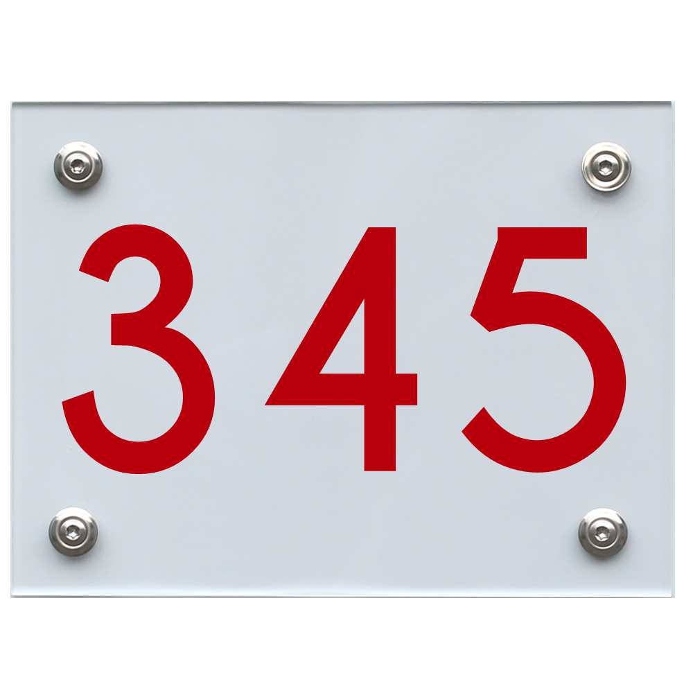 Hausnummernschild 345 rot