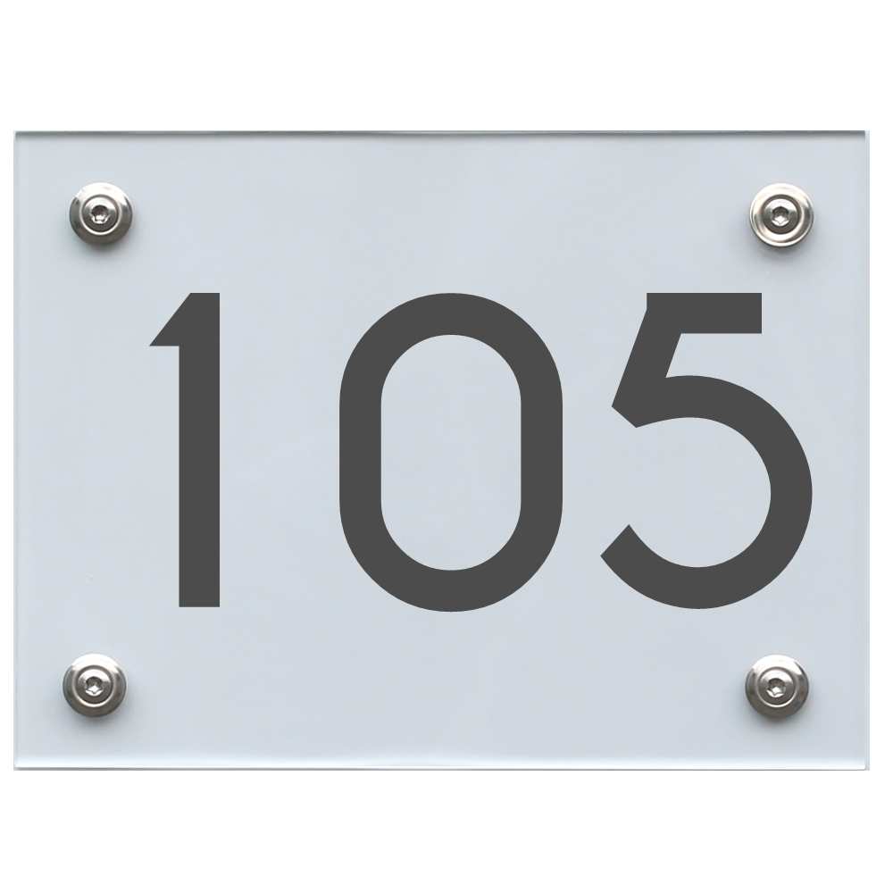 Hausnummernschild 105 dunkelgrau