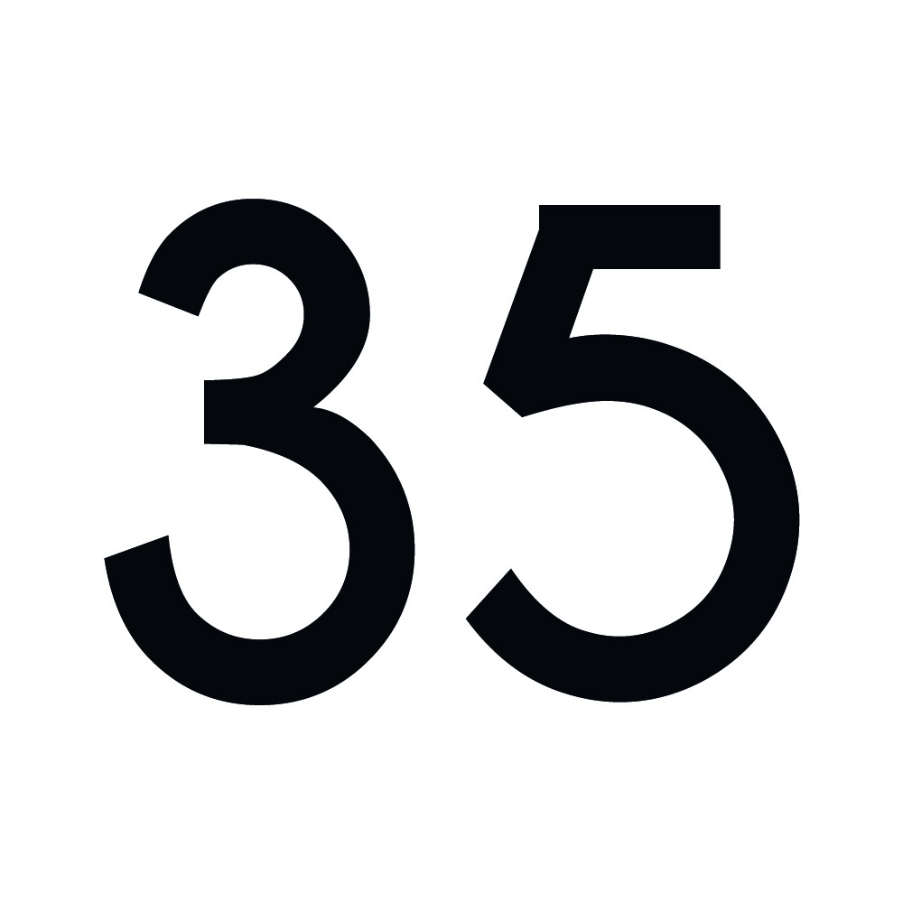 Zahlenaufkleber 35 schwarz