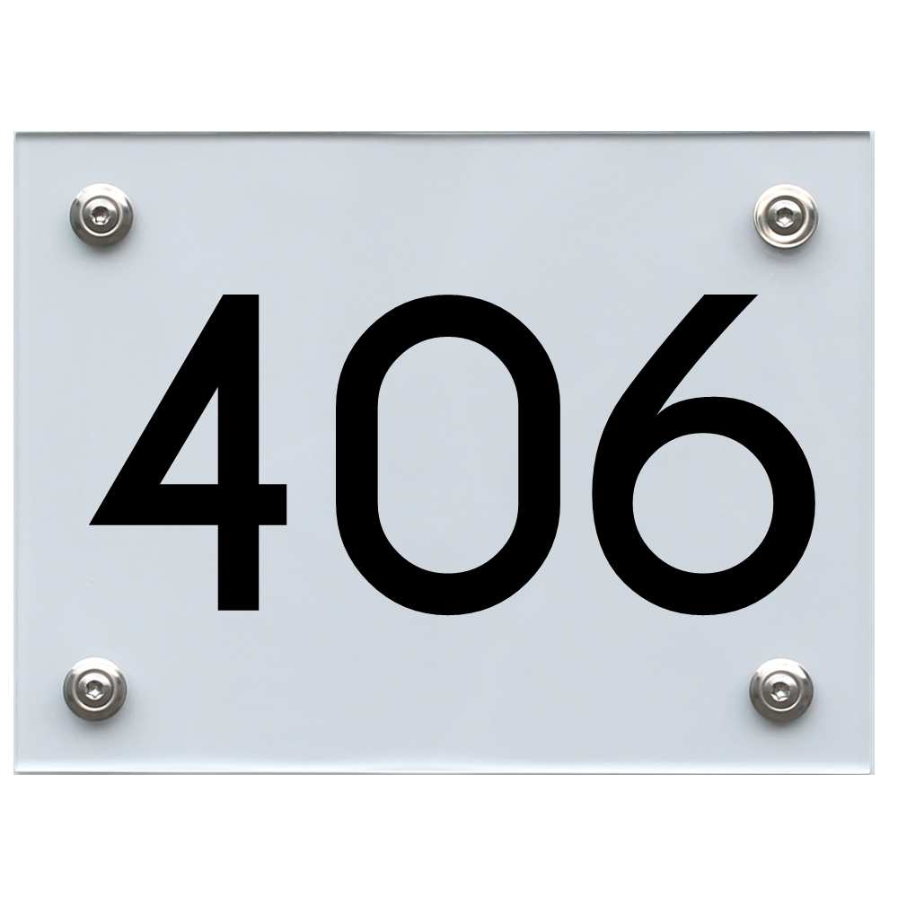 Hausnummernschild 406 schwarz