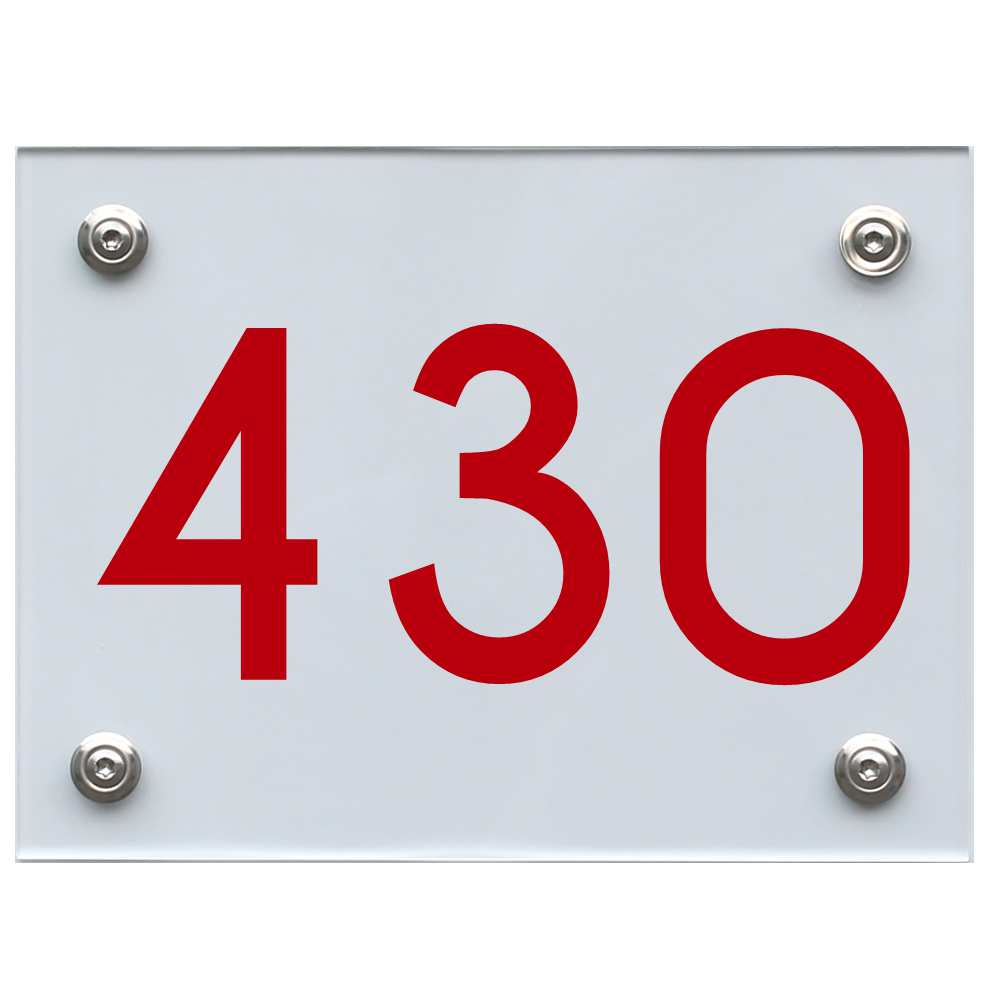 Hausnummernschild 430 rot