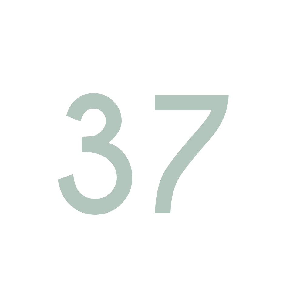 Hausnummer Aufkleber 37 hellgrau