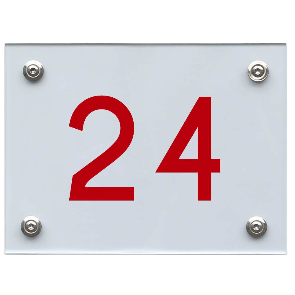Hausnummernschild 24 rot