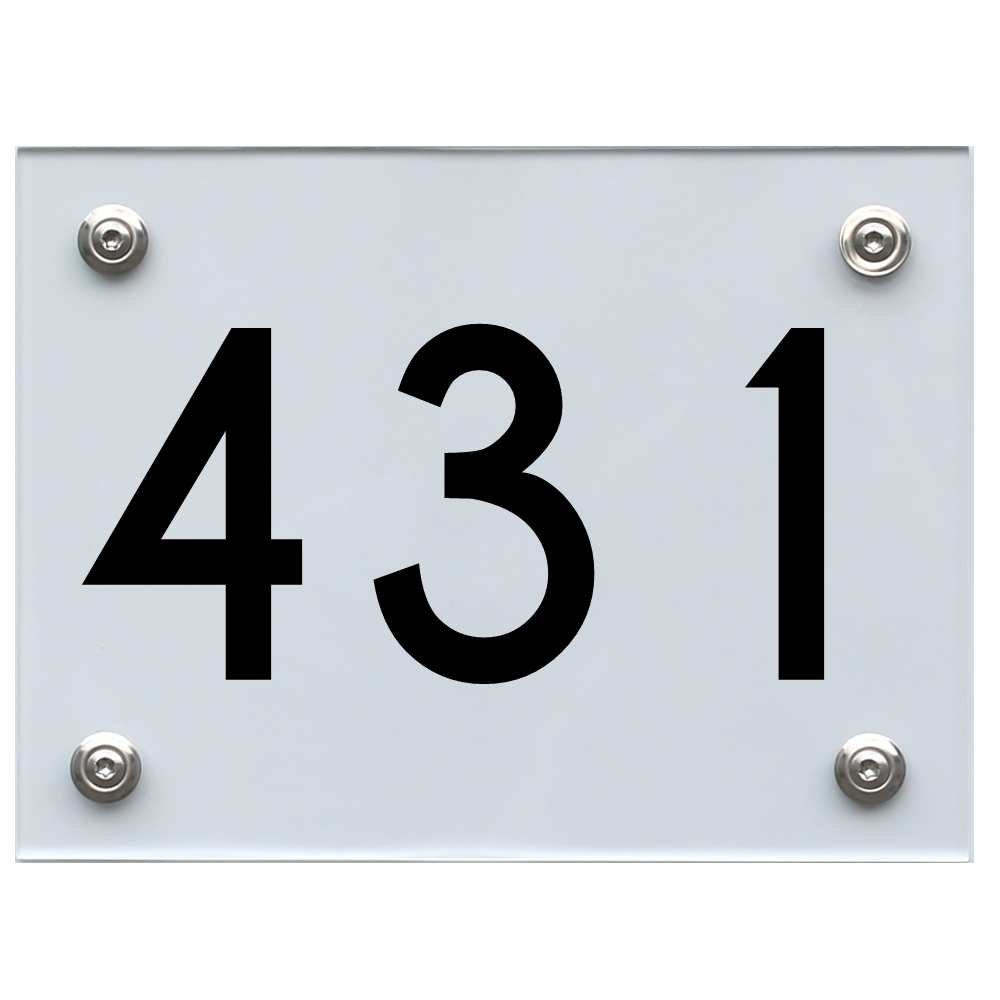 Hausnummernschild 431 schwarz