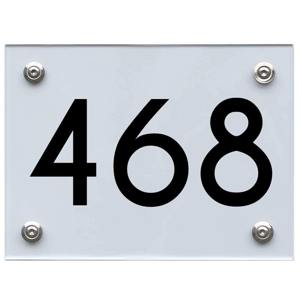 Hausnummernschild 468 schwarz