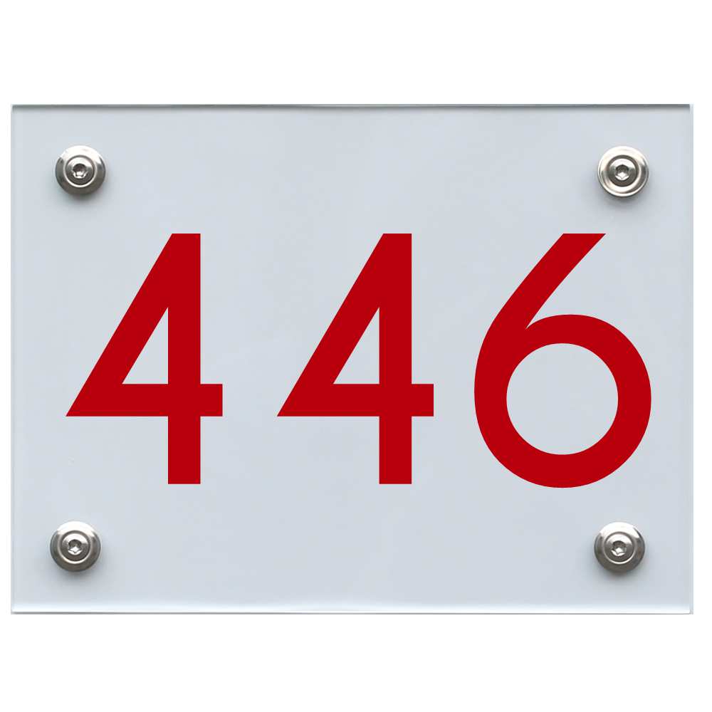 Hausnummernschild 446 rot