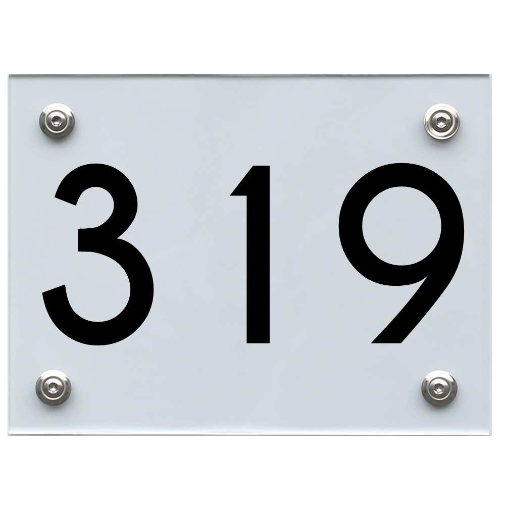 Hausnummernschild 319 schwarz