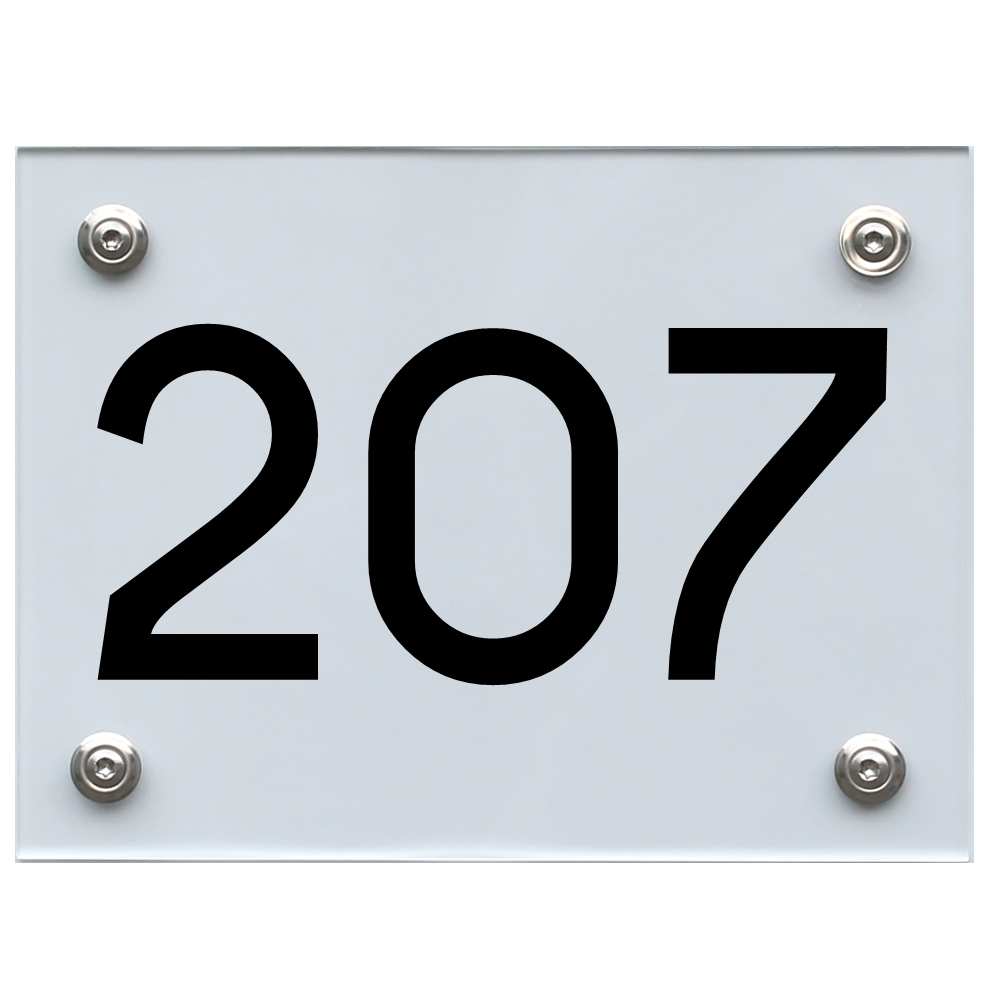 Hausnummernschild 207 schwarz