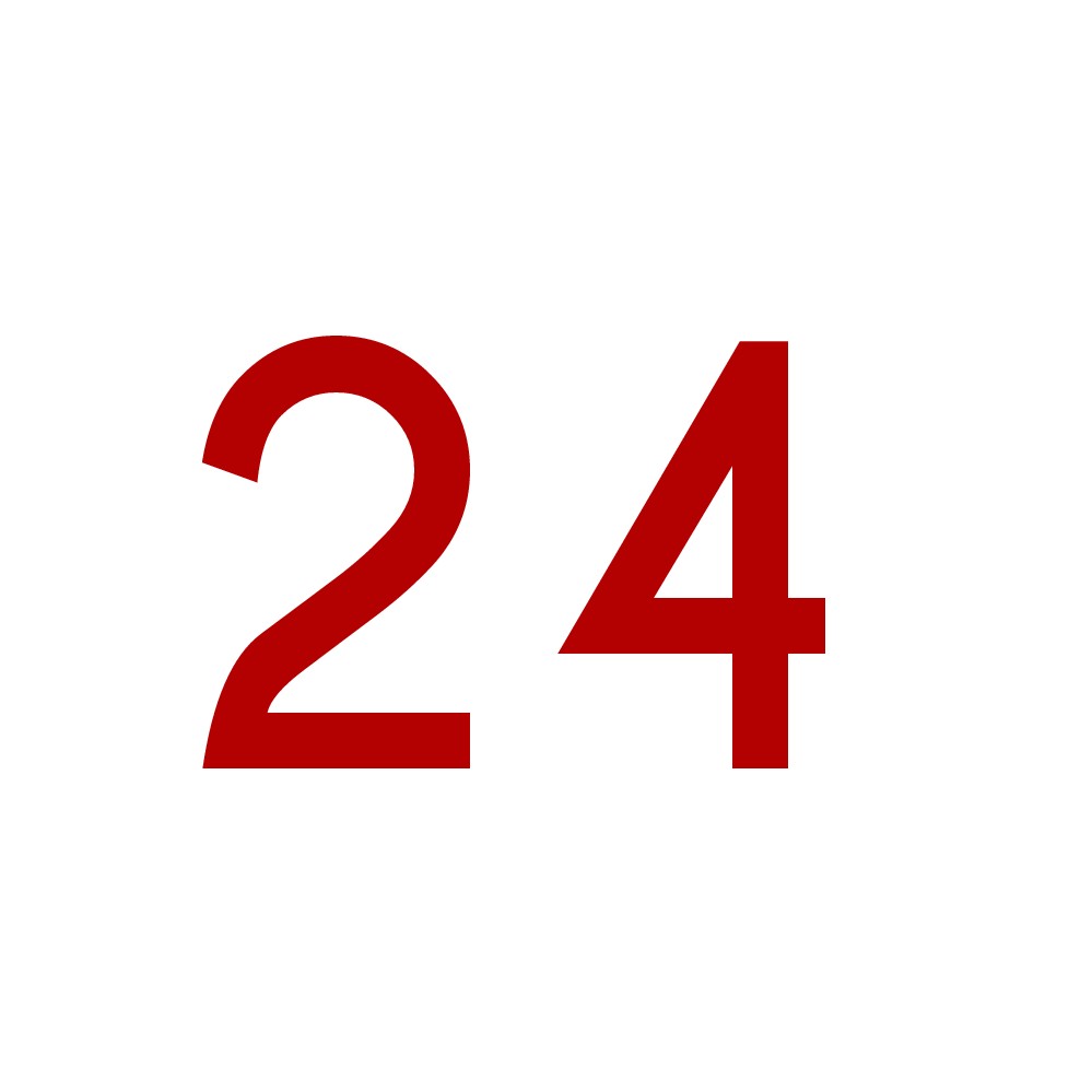 Hausnummer Aufkleber 24 rot