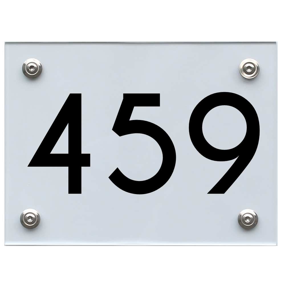 Hausnummernschild 459 schwarz