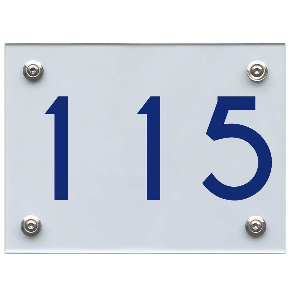 Hausnummernschild 115 blau